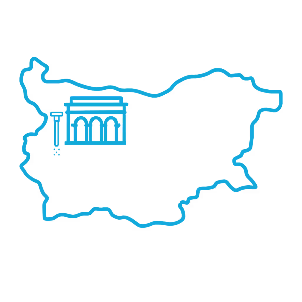 Карта на България с произхода на PRIVATE Water